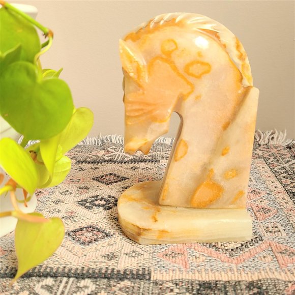 Vintage Onyx Marble Horse Bookend. - Picture 3 of 3